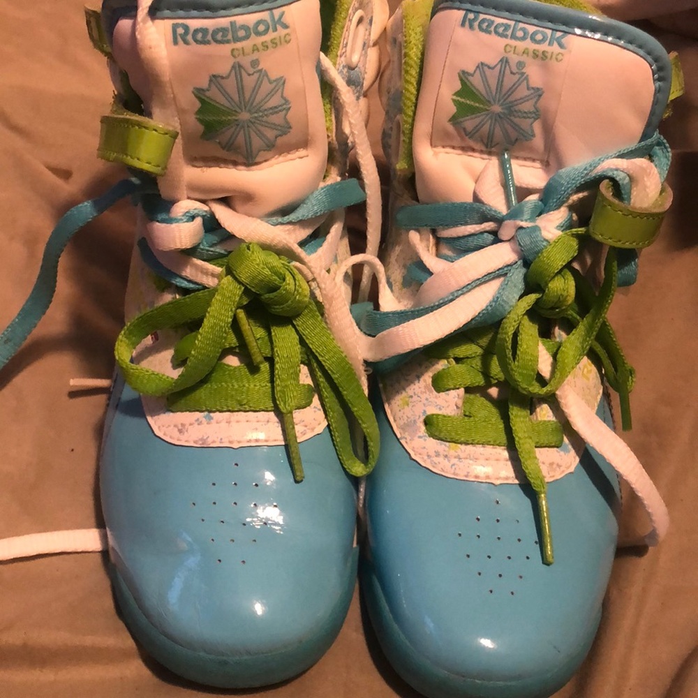 Retro Reebok classic white blue green like new $40 obo